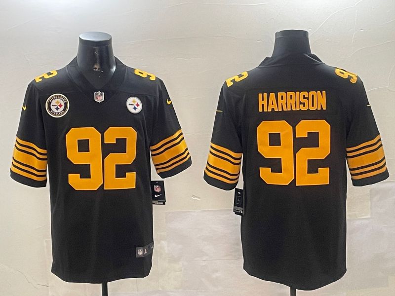 Men Pittsburgh Steelers #92 Harrison Black 2024 Nike Limited NFL Jersey style 01051